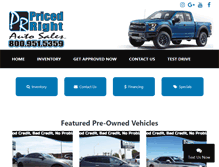 Tablet Screenshot of pricedrightautosales.com